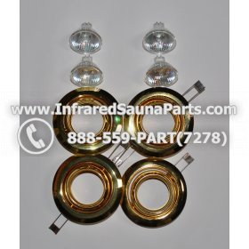 COMPLETE LIGHT ASSEMBLY 110V / 120V - COMPLETE LIGHT ASSEMBLY 4 HOUSING IN GOLD FINISH WITH 4 BULBS 110V / 120V 2