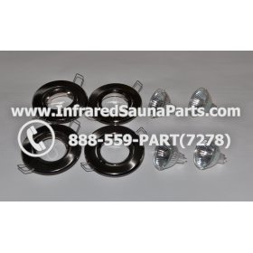 COMPLETE LIGHT ASSEMBLY 110V / 120V - COMPLETE LIGHT ASSEMBLY 4 HOUSING IN SILVER FINISH WITH 4 BULBS 110V / 120V 5