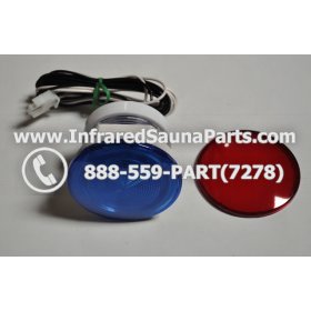 COMPLETE LIGHT ASSEMBLY 12V - COMPLETE LIGHT ASSEMBLY WITH BULB + RED AND BLUE COVER 12V 7