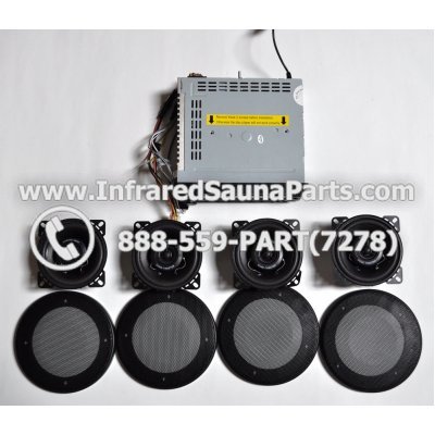 COMPLETE STEREO + SPEAKERS + COVERS - COMPLETE STEREO SYSTEM CM-4021R WITH 4 SPEAKERS 1