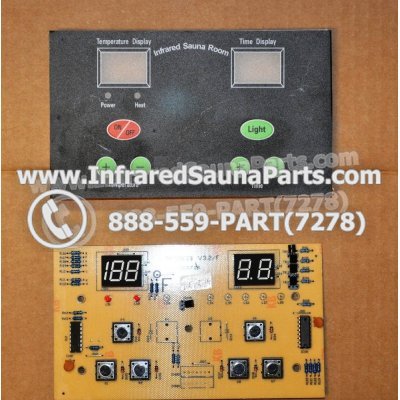 CIRCUIT BOARDS WITH  FACE PLATES - CIRCUIT BOARD WITH FACE PLATE KEYSBACKYARD INFRARED SAUNA NYSN2DB V3.2F 1